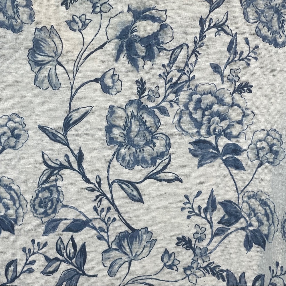 Cynthia Rowley White and Blue Relaxed T-Shirt - Picture 3 of 4